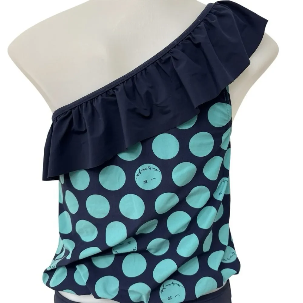 Marc Jacobs Two Piece Swimsuit One Shoulder Ruffle Top Size P Bottoms Size S